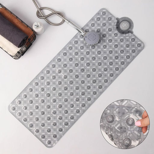 Коврик противоскользящий в ванну на присосках Доляна Рельеф,37?88 см, цвет МИКС фото 2