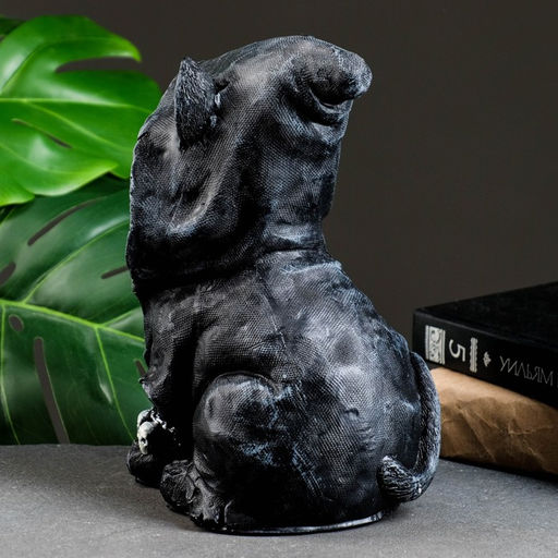 Фигурка полистоун «Котик хиппи», чёрный, 26×12×16 см