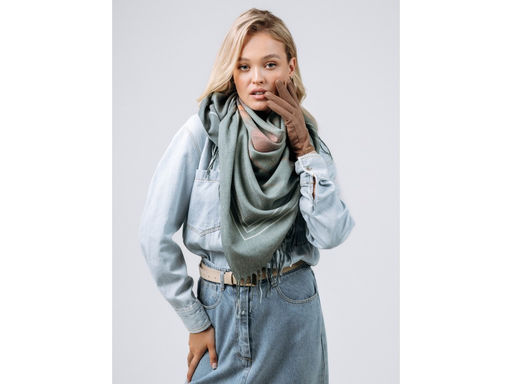 Платок Lanotti двухсторонний Сердце природы зелёный/№60