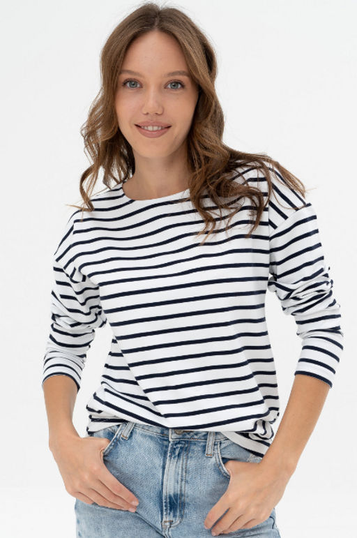 Джемпер женский 484L3-WB белый/полоска - Solo mio фото 11