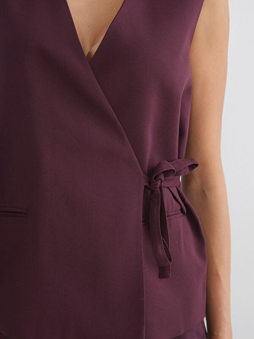 Kruvaze Yaka Kad?n Klasik Yelek