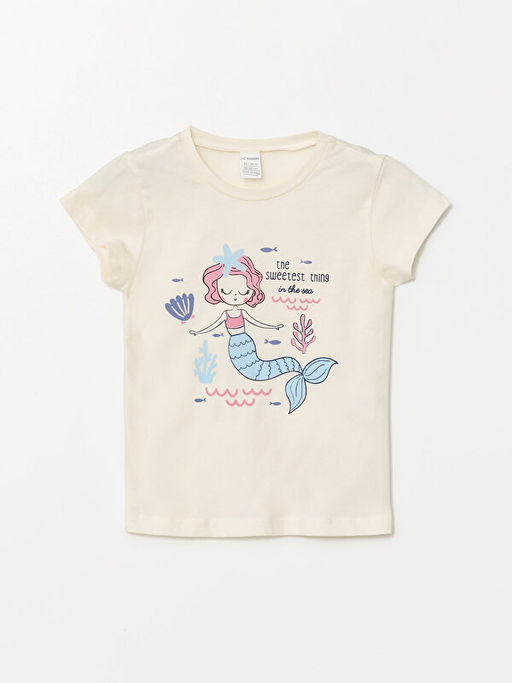 Bisiklet Yaka K?sa Kollu Bask?l? K?z Bebek ?ortlu Pijama Tak?m? - Waikiki фото 2