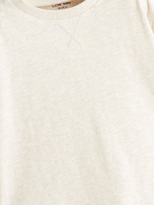 Bisiklet Yaka Bask?l? Uzun Kollu Erkek Bebek Ti??rt