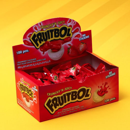 Цена за 100 шт. Жевательная резинка FRUITTBOL JELLY клубника, 3,5 г - Simaland фото 2