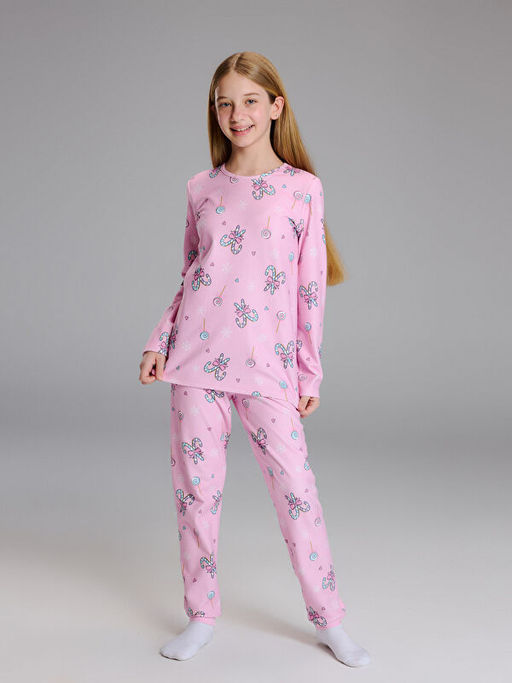 Bisiklet Yaka K?z ?ocuk Pijama Tak?m?