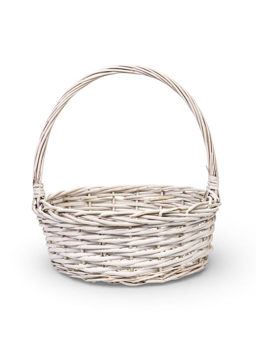 Корзина плетёная для хранения Kask, из лозы, с ручкой, белая, набор 5 шт.