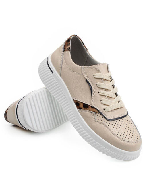 03-C930-2A BEIGE Полуботинки спортивные женские (натуральная кожа)