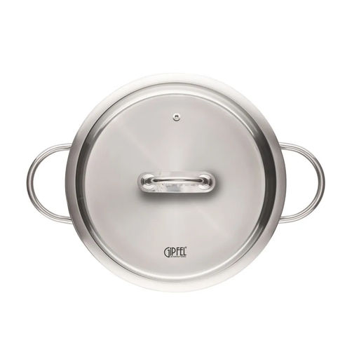 1295 GIPFEL Кастрюля SIGNO 28x12см/6,6 л со стеклянной крышкой, c капсульным дном. Материал: нерж. сталь 18/10. Толщина: 0,8мм