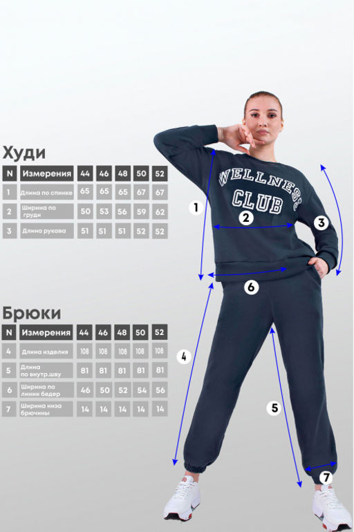 Арт. 2905 Костюм женский с начесом 44-52 (5 шт) Цвет:графит - Калинка фото 7