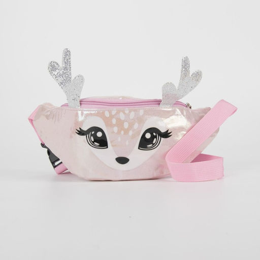 Сумка детская поясная Оленёнок на молнии, цвет розовый - NAZAMOK KIDS фото 2