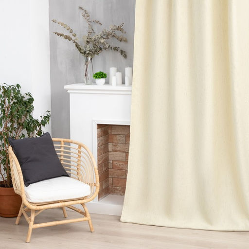 Штора портьерная «Этель. Классика», светло-бежевая, на шторной ленте, 130×300 см