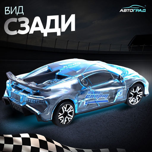 Машина Crazy race, Гонки, русская озвучка, световые и звуковые эффекты, работает от батареек, цвет серый - Автоград фото 3