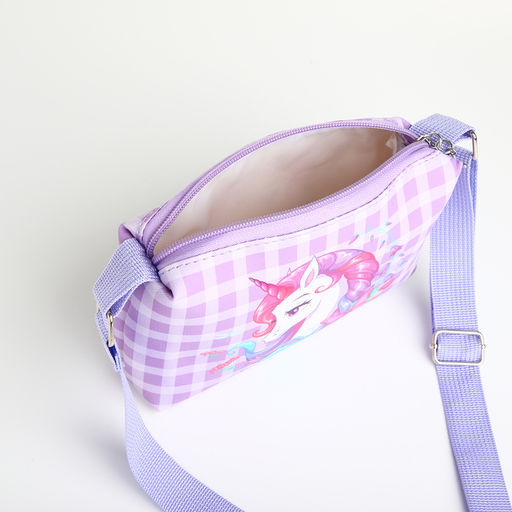 Сумка детская «Единорог», для девочки, на молнии, сиреневая