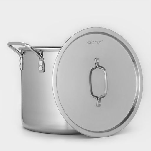 Кастрюля Катунь «Общепит», 15 л, d=30 см, h=23 см, с крышкой, капсульное дно, нержавеющая сталь, хромированная