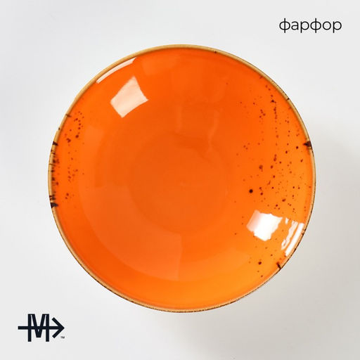 Салатник фарфоровый Magistro Церера, 400 мл, d=16,2 см, цвет оранжевый  фото 16
