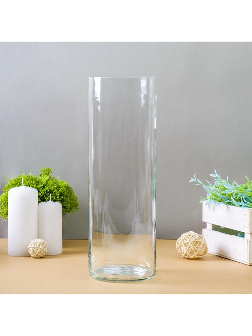 Ваза Трубка 107, 2.4 л, 30?10.7 см, стекло, прозрачная