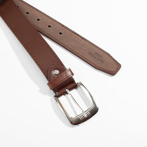 Ремень мужской, 121×3.6 см, гладкий, винт, пряжка металл, коричневый