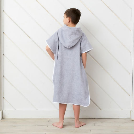 Полотенце-пончо Крошка Я Гномик, цвет серый, размер 24-32, 100 % хлопок, 320 г/м2  фото 4