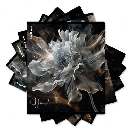 Цена за 5 шт. Тетрадь общая ученическая ErichKrause Fluid, 48 листов, клетка, ламинация soft-touch+выборочный УФ-лак_MIX-PACK