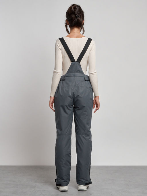 Полукомбинезон утепленный женский зимний горнолыжный серого цвета 7607Sr - Colannia фото 20