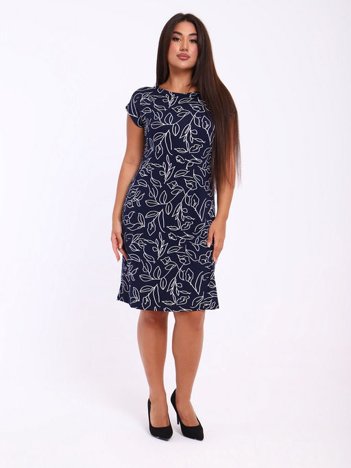 Платье "Эдельвейс" белый/темно-синий