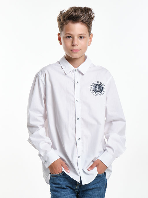 Рубашка белая для школы на праздник UD 7979 белый - Mini maxi фото 3