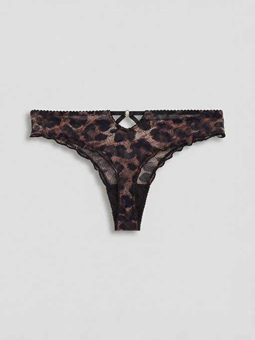 Leopar Desenli Fantezi Tanga K?lot