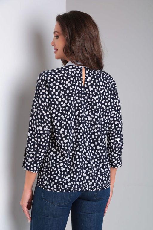 Блуза Modema 735-2 горох на синем  фото 2