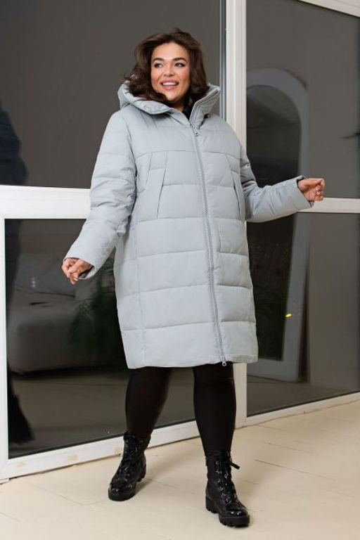 Пальто Luxury Moda 1400 серо-зеленый
