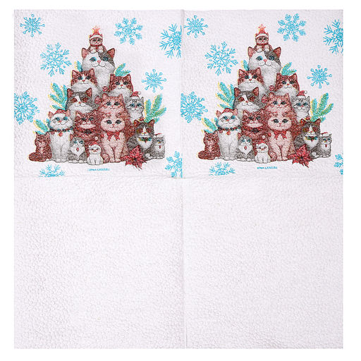 Салфетки бумажные С Новым годом: коты, однослойные, 24?24 см, 20 шт. - Страна карнавалия фото 5