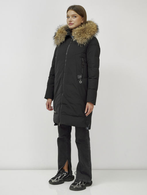 Куртка ПРЕМИУМ КЛАССА зимняя с мехом ЕНОТА, черного цвета - Mtforce фото 6