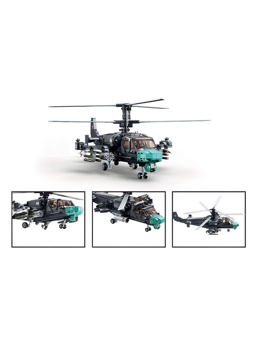 Конструктор Sluban «Модельки. Вертолёт», 1:35, 913 деталей
