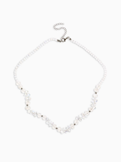 Колье Крошка блеск, радужное в серебре, 40 см