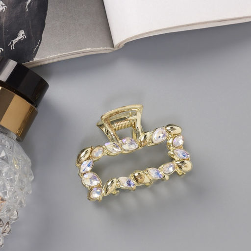 Цена за 6 шт. Крабик для волос «Кэли», прямой, 5 см, золото