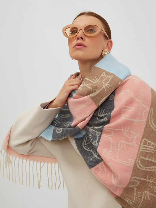 в составе  шерсть! теплый двусторонний палантин - Tantino фото 3