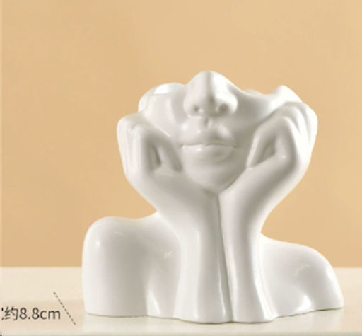 Статуэтка кашпо Лицо 11х13х8 см / TJ007 /уп 50/белая