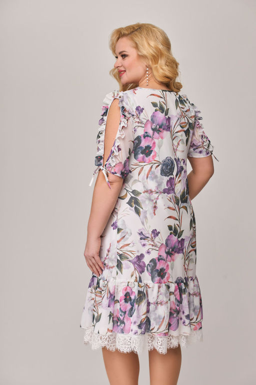 Платье Svetlana Style 1899 белый+цветы