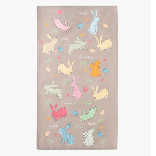 Полотенце Зайцы 40х73 см, 100% хл, саржа 190 гр/м2 - Этель фото 3