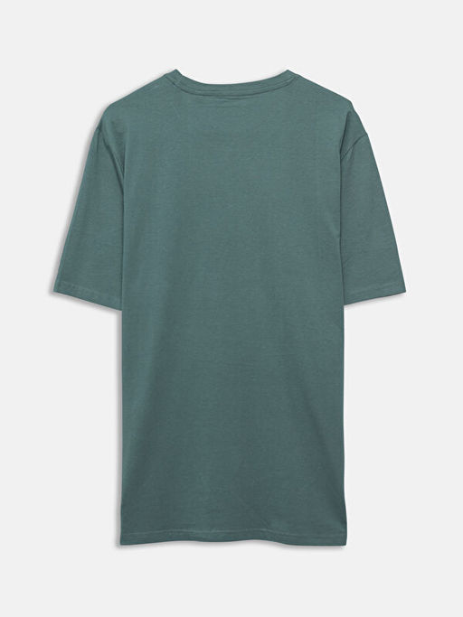 Bisiklet Yaka Bask?l? Erkek Ti??rt