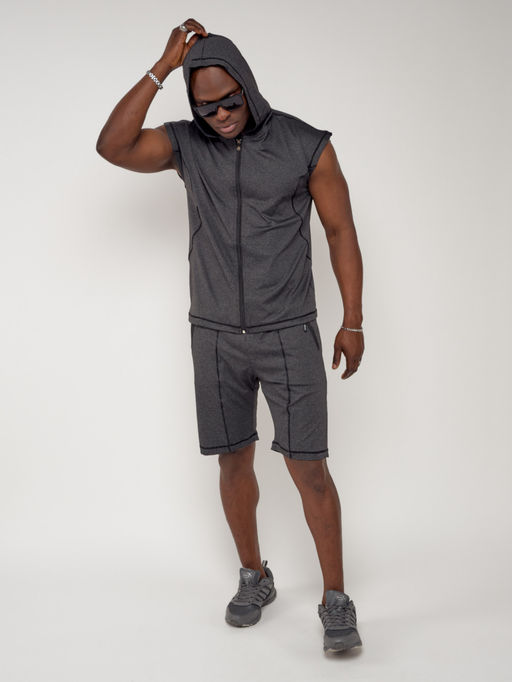 Спортивный костюм летний мужской темно-серого цвета 2262TC - FUYOUKAI фото 8