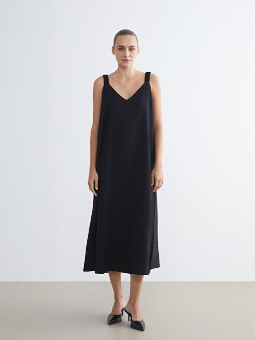 V Yaka Ask?l? A Kesim Elbise