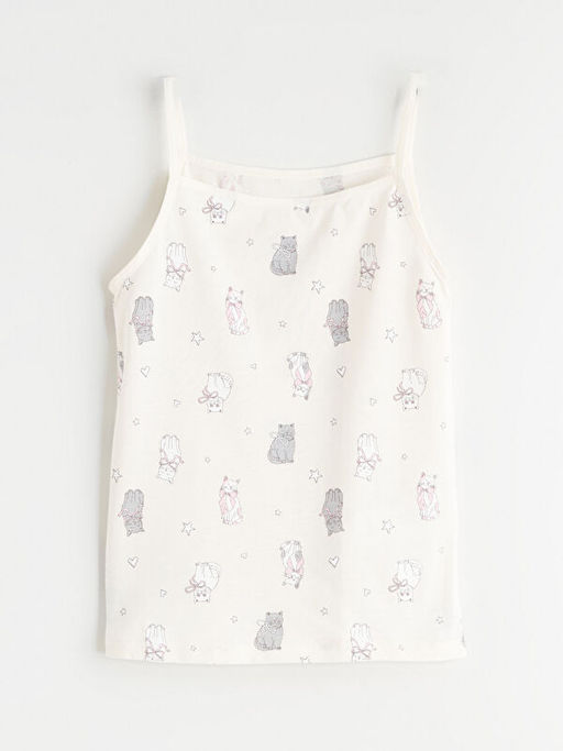 Kare Yaka Bask?l? ?p Ask?l? K?z ?ocuk Atlet 2li