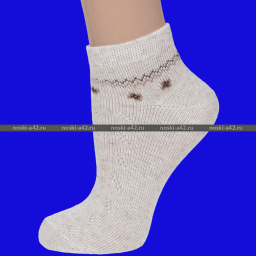 Цена за 10 пар. Василина носки женские укороченные лен ажурные 25  фото 3