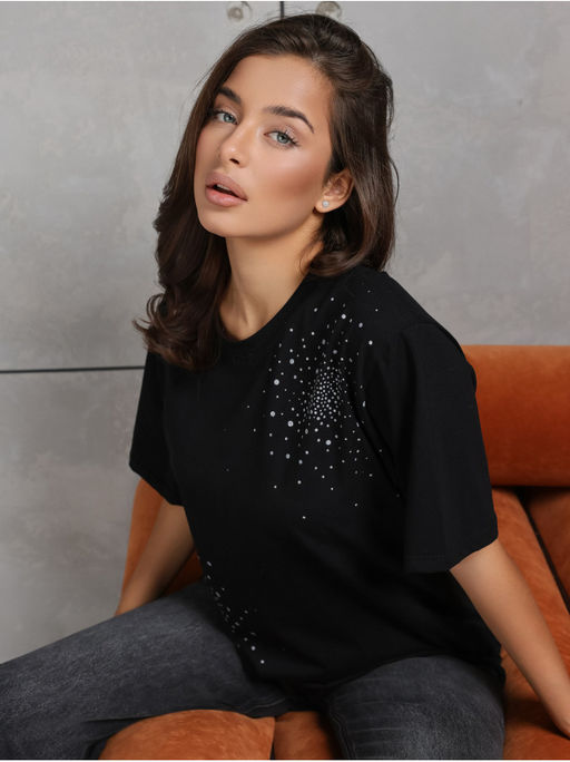 Футболка Иней черный женская - София фото 8