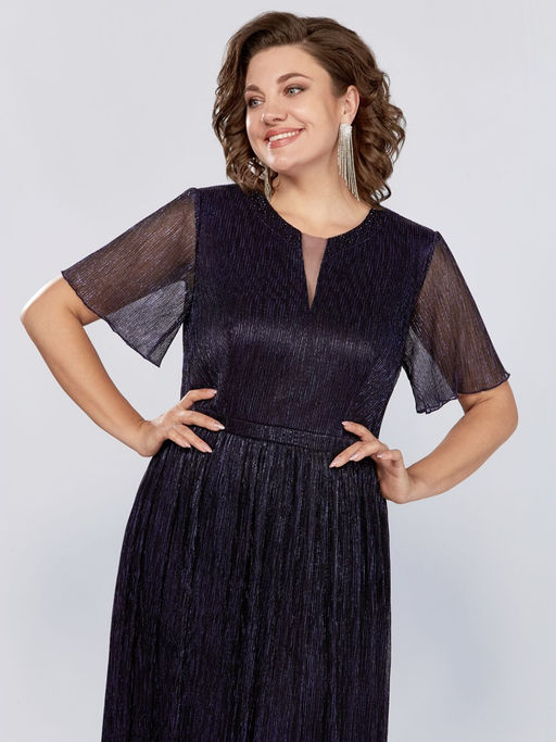 Платье Mira Fashion 5392W-Р темно-синий