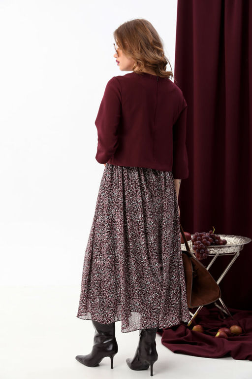 Платье NIKVA н740-14 винная абстракция  фото 3