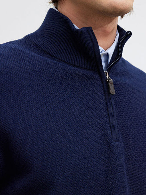 Dik Yaka Erkek Triko Kazak