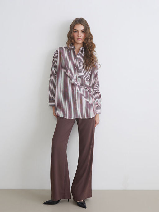 Standart Fit Geni? Pa?a Kad?n Pantolon