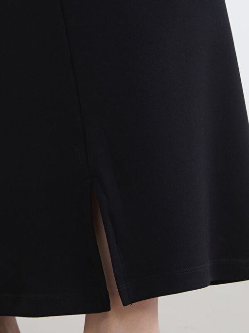 Bisiklet Yaka Y?rtma?l? Sweat Elbise