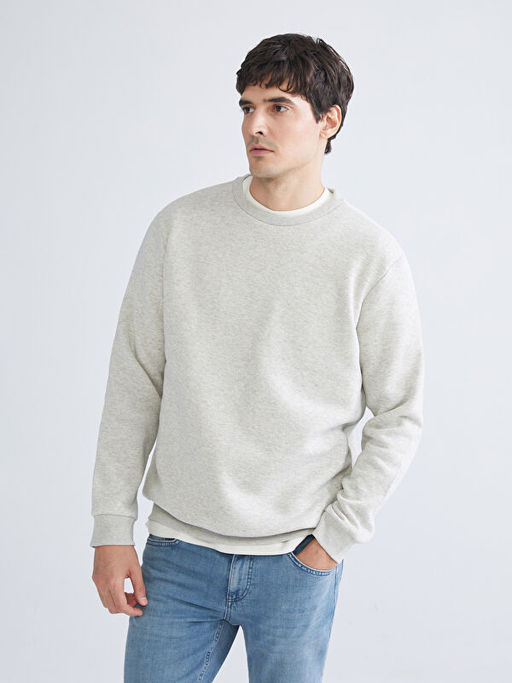 Bisiklet Yaka Erkek Sweatshirt